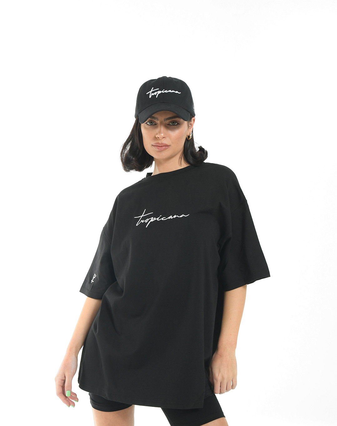 Oversized T-Shirt Black - Tropicana Collection