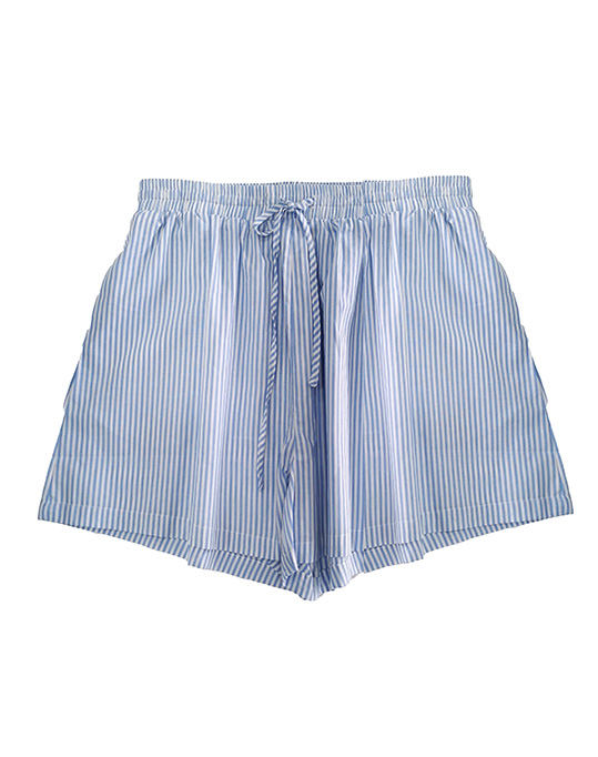 Striped Loose Fit Shorts Light Blue - Tropicana Collection