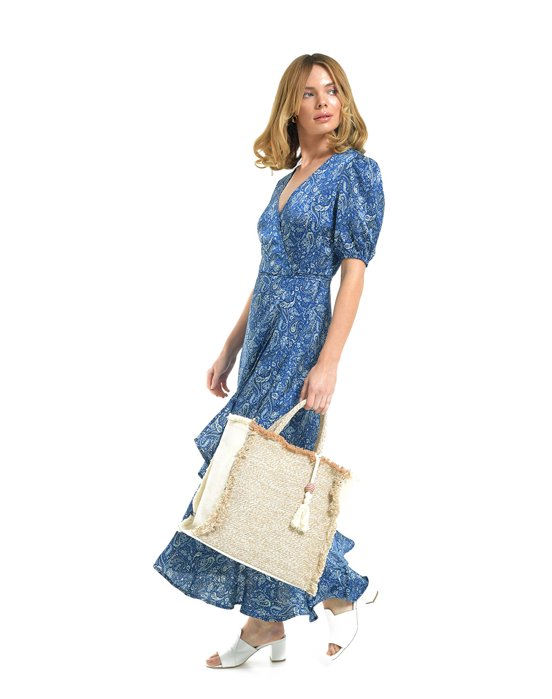 Wrap Maxi Dress Blue - Tropicana Collection
