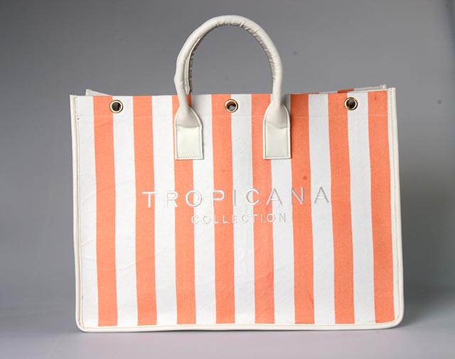 Canvas Logo Tote Bag Orange - Tropicana Collection